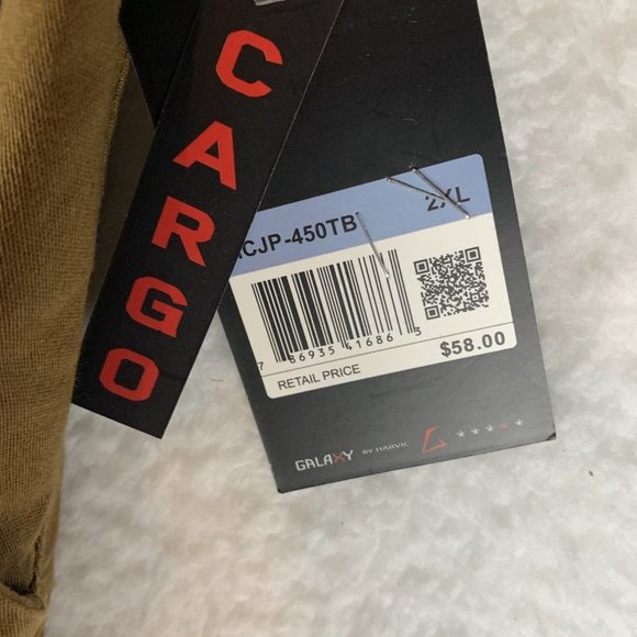 Galaxy by Harvic Jogger Pants Men's 2XL‎ Brown 4-Way Stretch Cargo Pockets 7551 - Picture 4 of 10